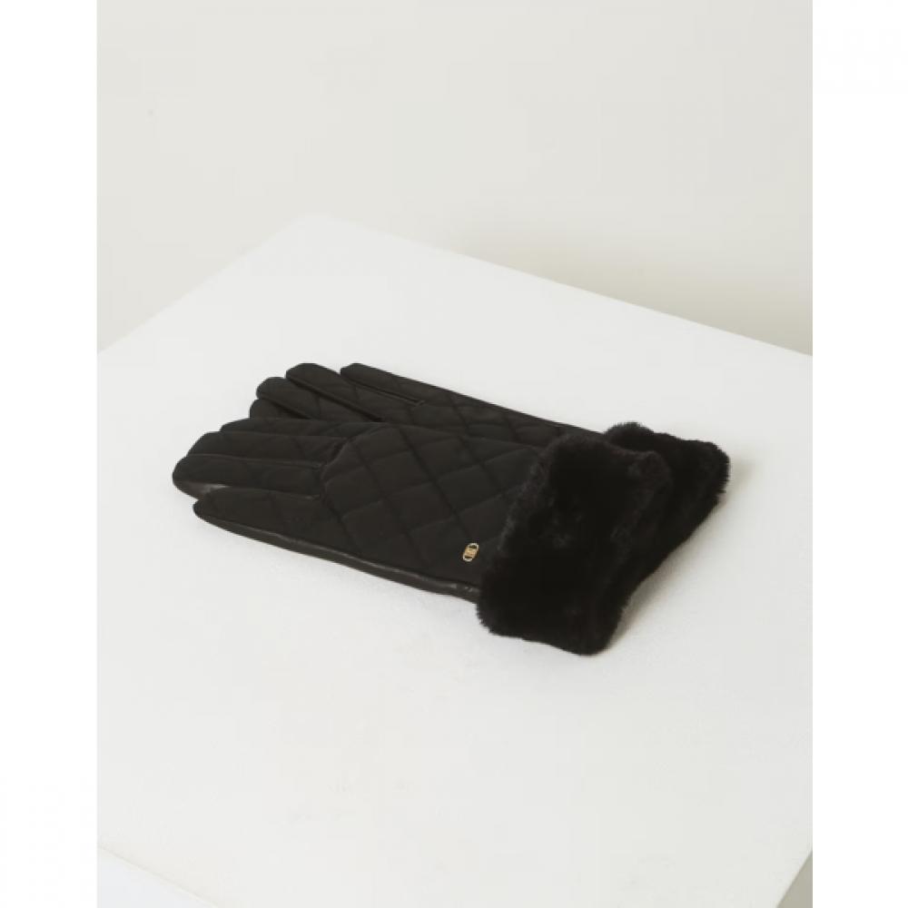 DakS Women S Fake Fur Padding Leather gloveS Black Dcgv5f730bk