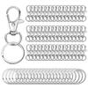 100PCS Swivel Clasps Lanyard Snap Hooks with Key Rings Key Chain Clip Hooks Lobster Claw Clasps for Keychains Jewelry DIY Crafts