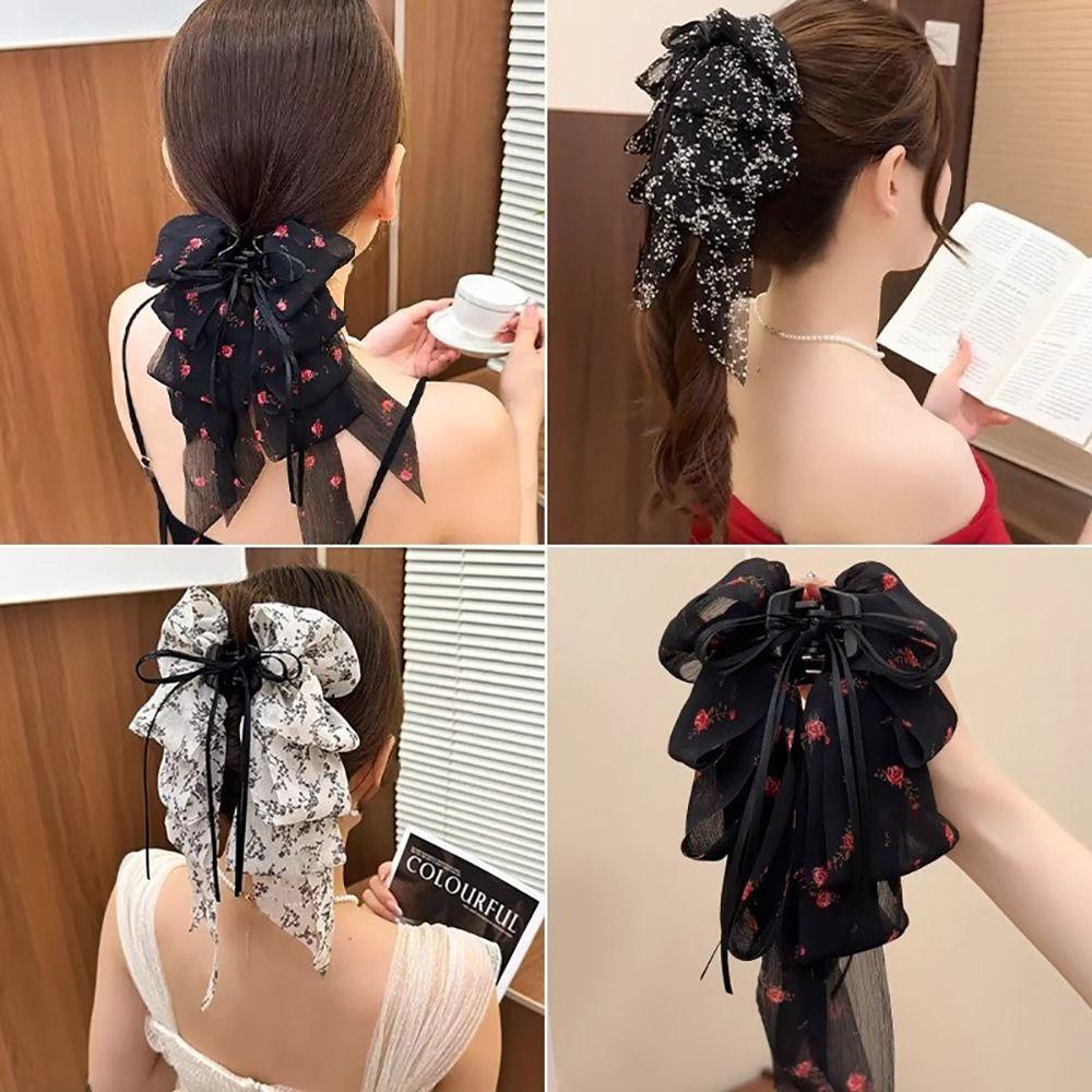 1Pcs Elegant Tail Clips Fashionable Hair Claw Durable Chiffon Hair Clip  Hair Accessories