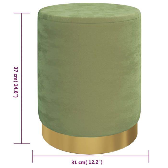 VidaXL Tabouret de rangement rond Vert moutarde Velours 31 x 37 cm 340292