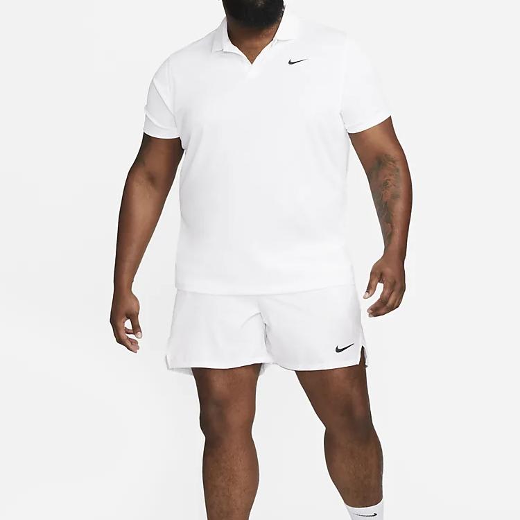 Nike Однотонный поло с логотипом и короткими рукавами на пуговицах, мужские топы белого цвета DH0857-100