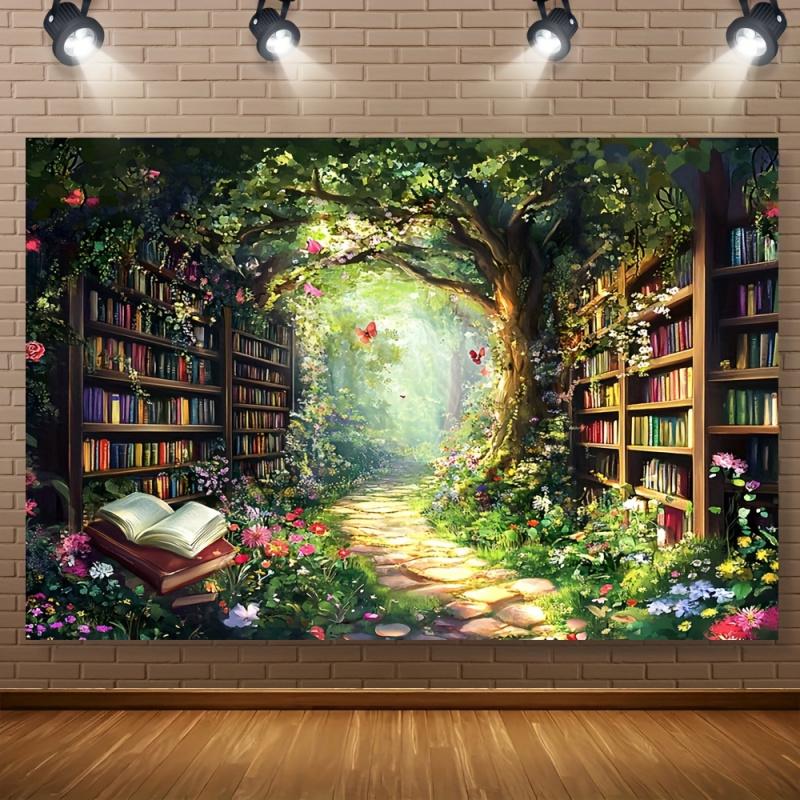 VIKAMAFairy Tale Forest Библиотека Ткань для фона Гобелен Гостиная Задняя стена дивана Украшение комнаты
