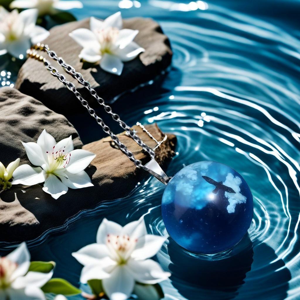 Подвеска-кулон «Голубое небо и белое облако»