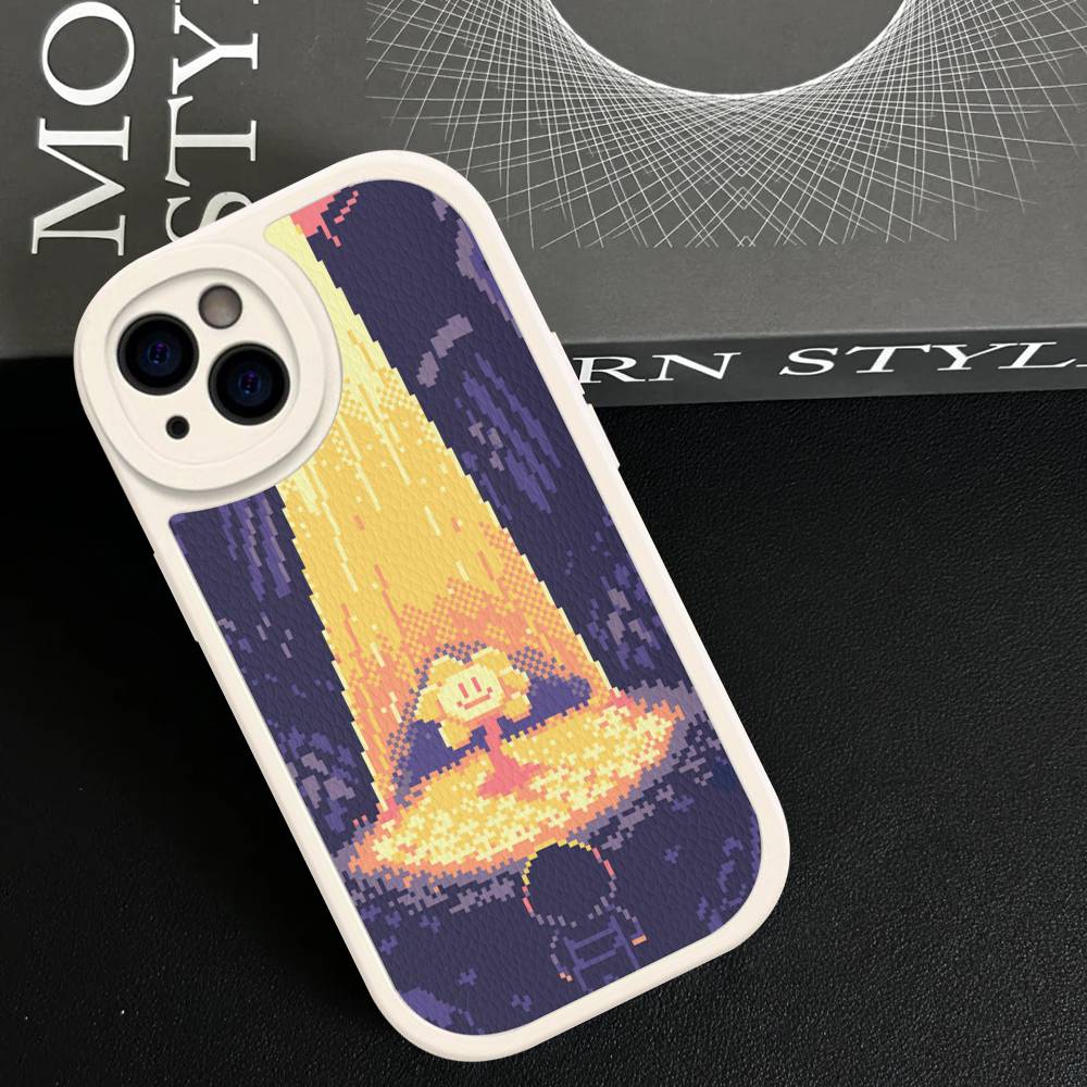 Кожаный чехол для телефона D-Deltarune Ralsei для iPhone 16 16e 15 14 13 12 11 Pro Max Plus Mini