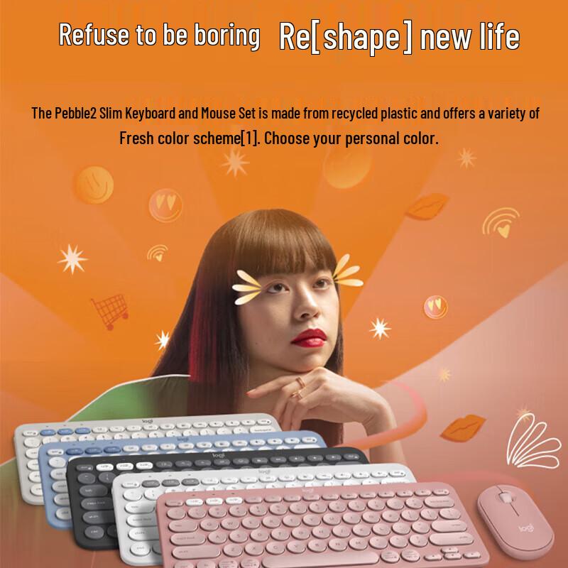 Logitech PEBBLE 2 COMBO Wireless Keyboard and Mouse Set