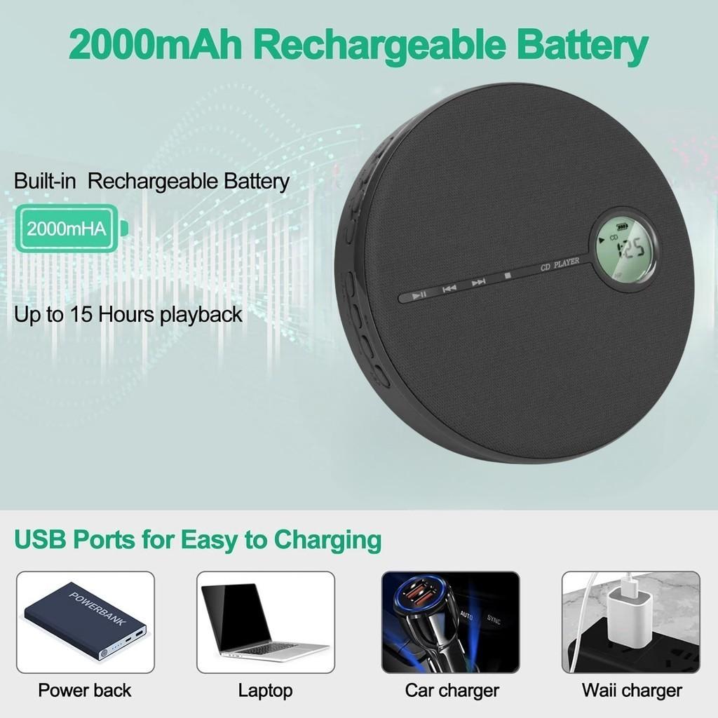 Портативный Bluetooth-приемник Многофункциональный CD-плеер USB-плеер Двойные стереодинамики