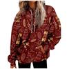 Женские повседневные модные рождественские пуловеры с длинными рукавами и принтом, толстовки с капюшоном