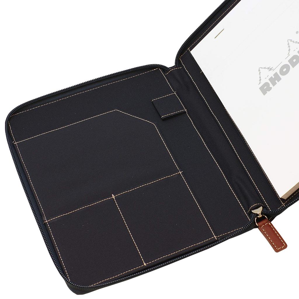 Rhodia Круглый чехол на молнии Темно-синий Белая сетка cf16ronv (Rhodia №16 Обложка/5мм В комплекте)