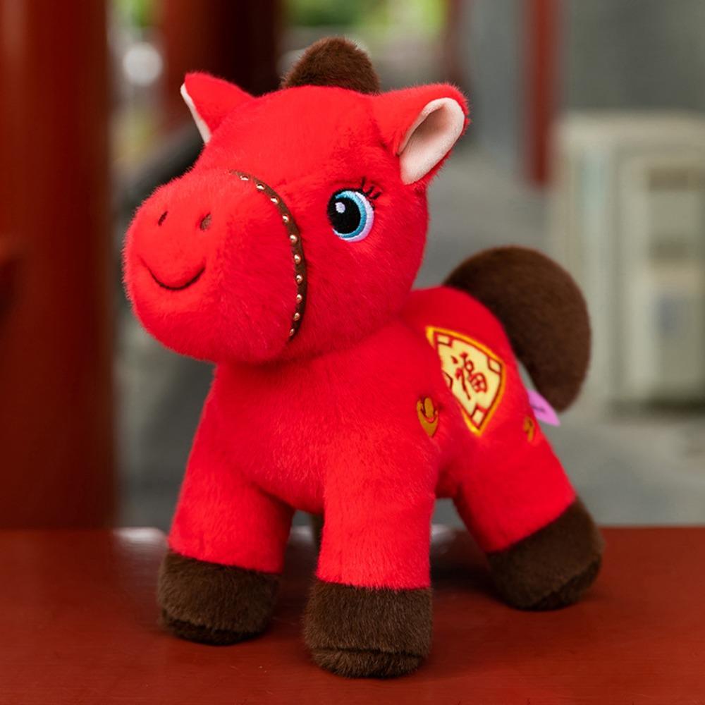 Mascot Dolls Plush Horse Keychain Creative Stuffed Animal Keyring  Chinese New Year