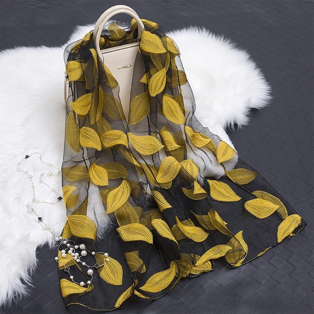 Organza Gauze Shawls Soft Sheer Wrap Summer Bandana Women