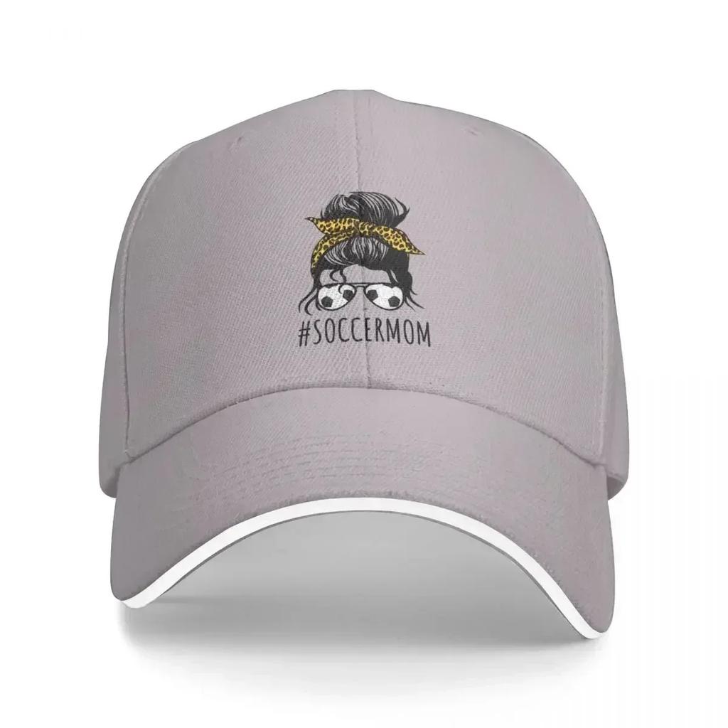 Soccer Mom With Leopard And Messy Bun Bucket Hat Baseball Cap Brand Unisex caps hats baseball cap Christmas hats Women hat Unisexs