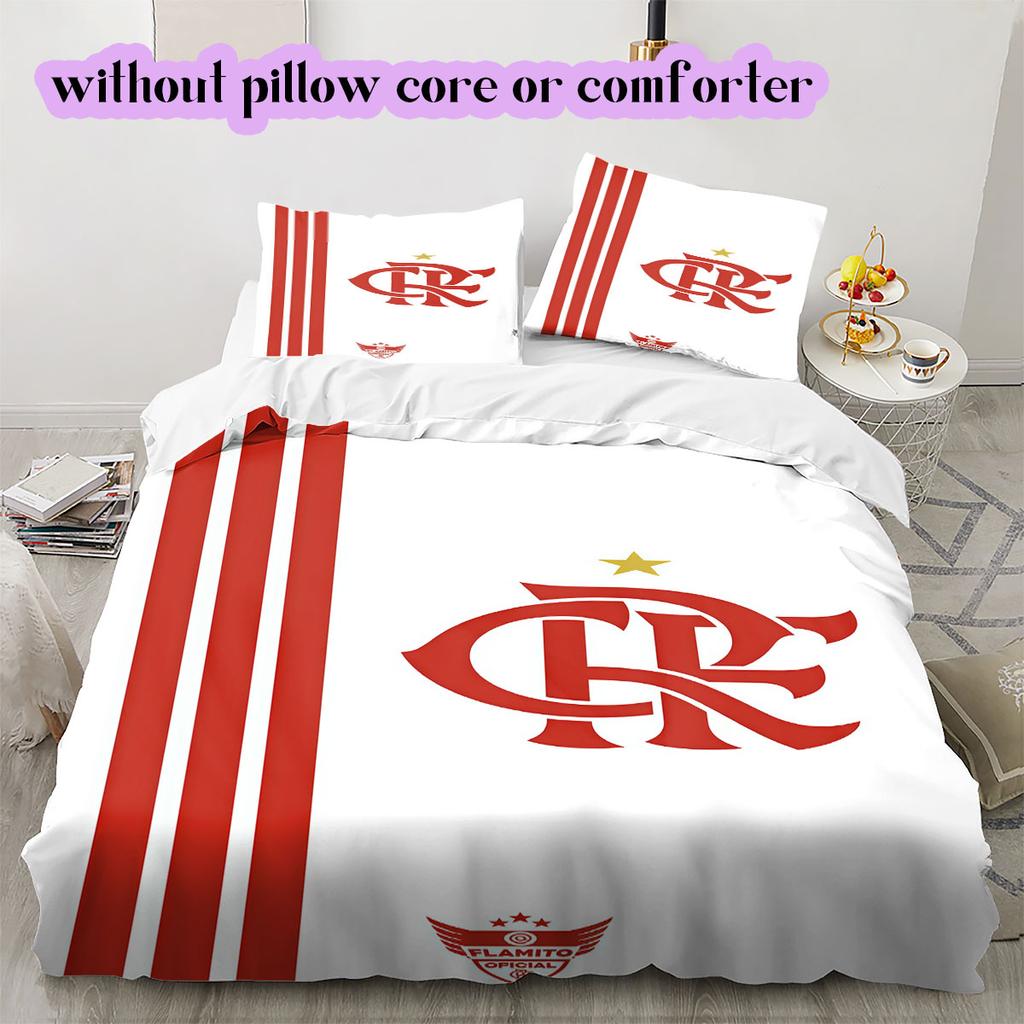 Flamengo football soccer Pattern Bedding,Quilt Set Quilt Cover Pillowcase Home Birthday Gift (1*duvet cover+2*pillowcase,without core)