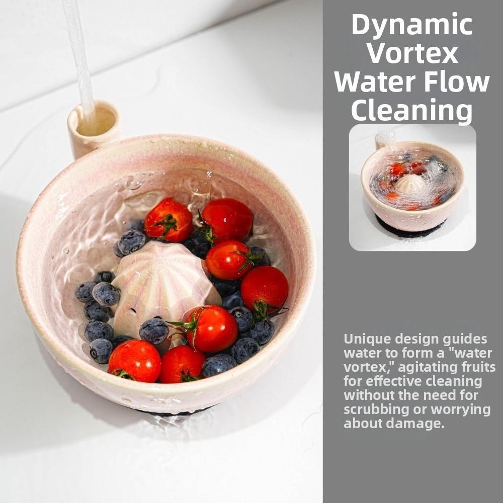 Rotating Water Flow Berry Washing Bowl Central Drain Berry Washer Bowl Small Fruit Cleaning
