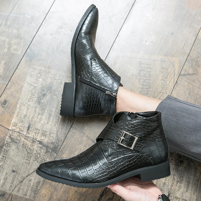 Модные мужские ботинки челси коричневого цвета на молнии сбоку в британском стиле, остроносые, с высоким верхом, деловые кожаные туфли, роскошный бренд, мужские свадебные ботильоны