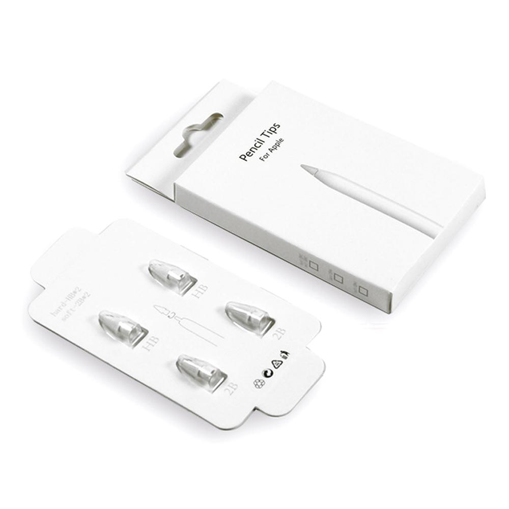 4 шт. Сменные наконечники для Apple Pencil 1-го / 2-го поколения, мягкие, твердые, двухслойные, наконечники для стилуса iPad
