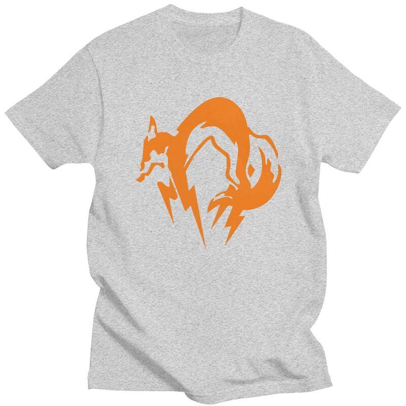 Мужская футболка на заказ с логотипом Metal Gear Solid Fox, с коротким рукавом, для отдыха, футболка по видеоиграм, свободный крой, 100% хлопок, футболки, подарок