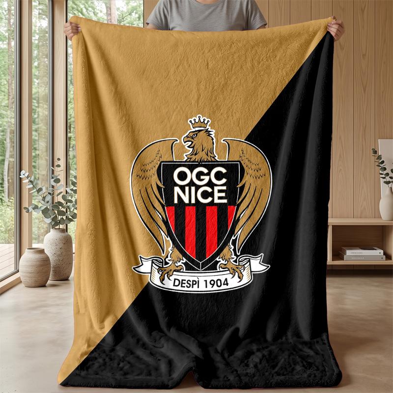 OGC Nice FC Мягкое Фланелевое Флисовое Одеяло Легкое Уютное Теплое Плед для Дивана Кровати Домашнего Декора