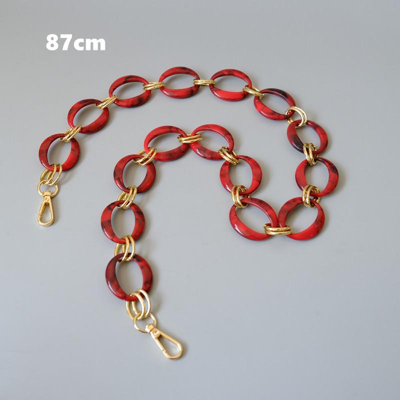 Новая модная женская сумка, аксессуары, цепочки, съемная замена, белый, красный ремешок для сумки, женский золотой чехол на плечо из смолы, цепочка для телефона