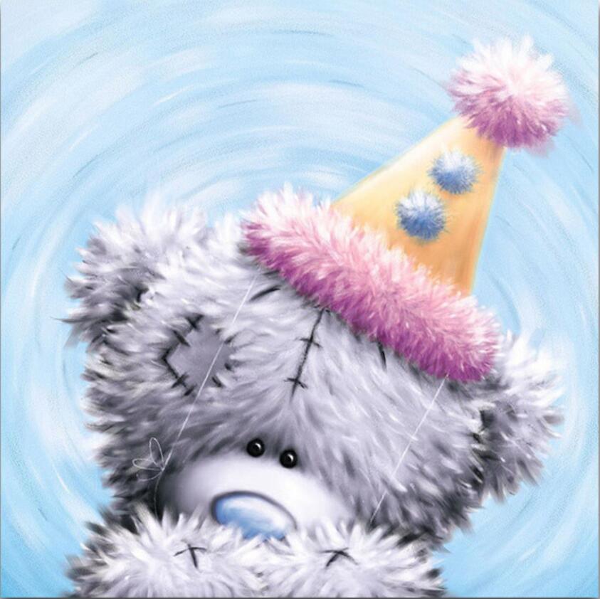 5D алмазная живопись плюшевый мишка полный алмаз животное круглый алмаз мозаика узор украшение дома Diy ручной работы