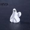 DIY Micro Landscape Decor 3Pcs Halloween Mini Resin Figurines, Miniature Pumpkin Ghost Grim Reaper Outdoor Decoration Castle Statue for Spooky