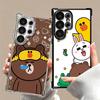 Cartoon Bear B-Browns C-Conys Plating Phone Case For Samsung Galaxy S24 S25 FE S26 Edge S23 Ultra S22 S21 Plus S20 Anti-Fall Air