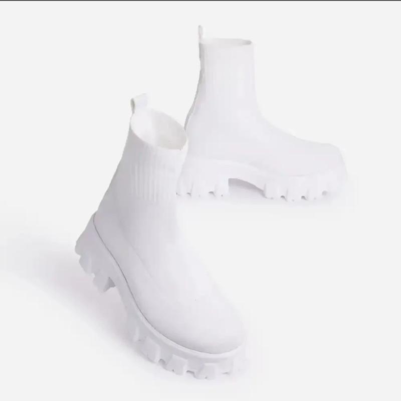 Independent Station Большие размеры Fly-woven Boots 2024 Новые пары носков Обувь Платформа Высокие сетчатые ботинки Женская обувь