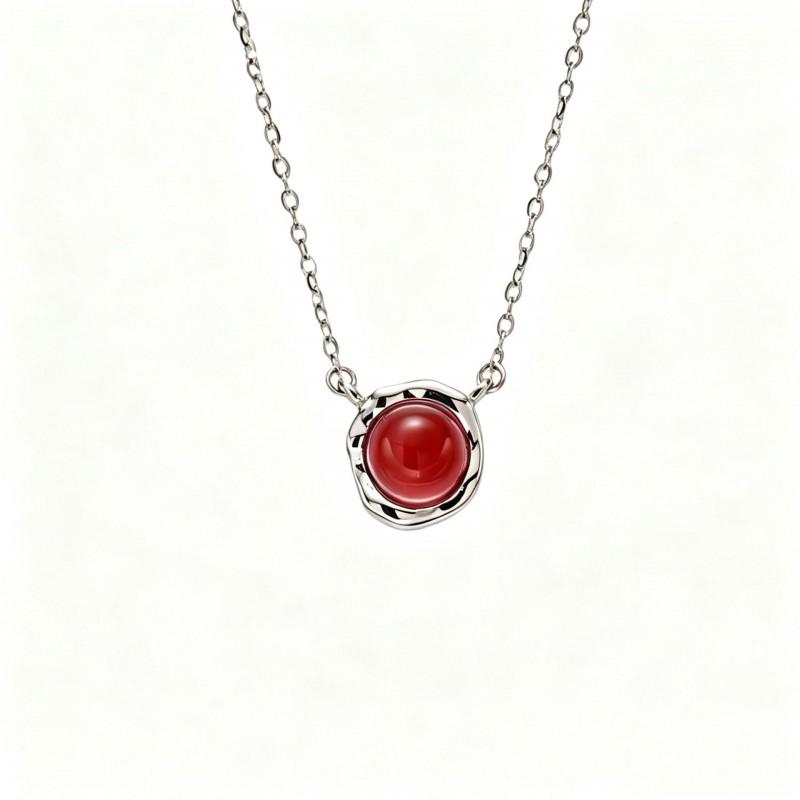 12th Birthstone Necklace Women Natural Topaz Clavicle Chain Fashion Jewelry