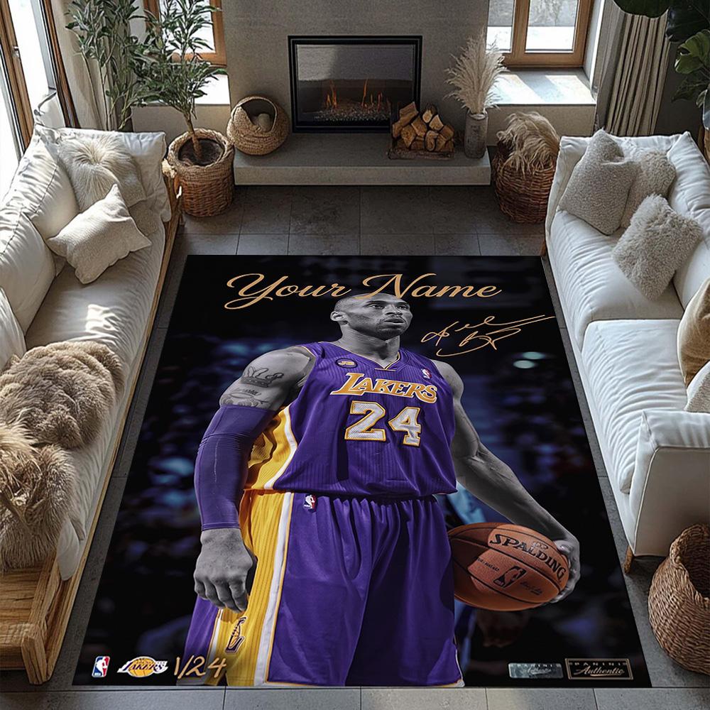 Kobe Personalized Text Area Rug Design For Game Room Dining Room Outdoor Balcony Antislip Rug Decorate Offices Perfect Gift For Womenmen
