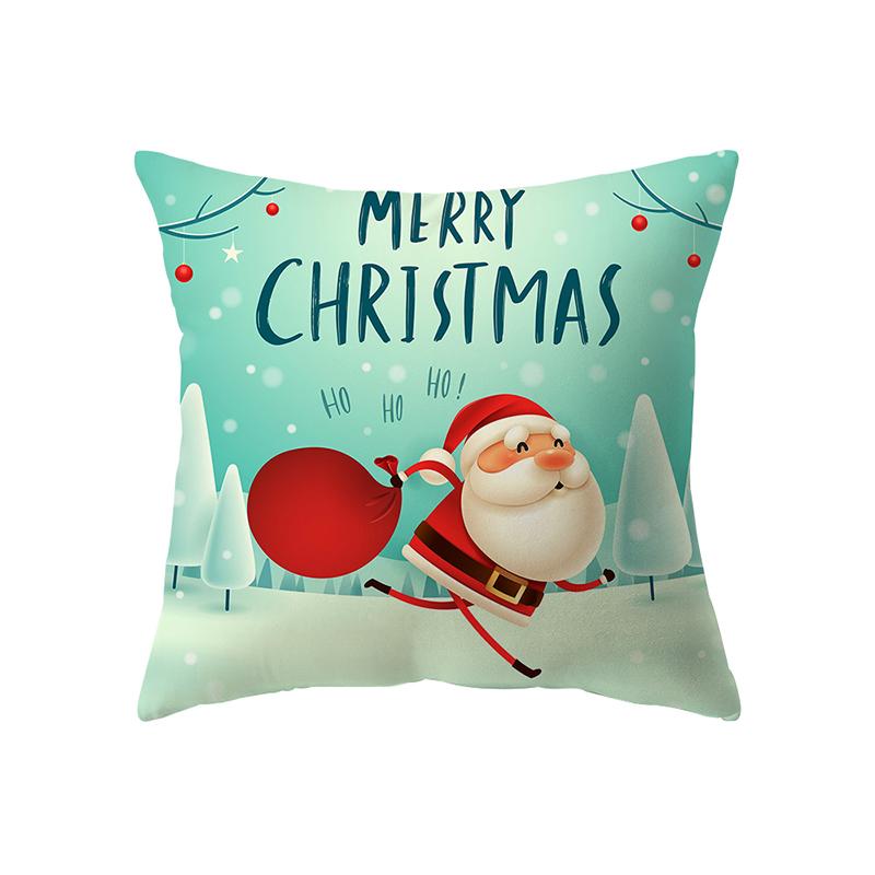 С Рождеством Санта-Клаус с принтом наволочка для дома, гостиной, украшения дивана, квадратная полиэстеровая подушка, наволочка