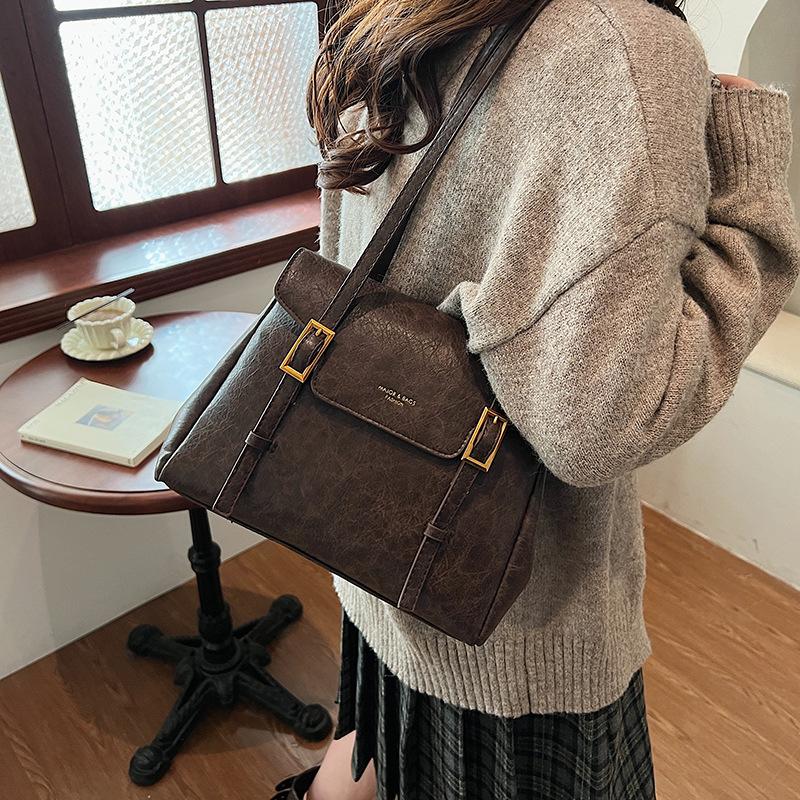 Ретро модная ручная сумка-тоут большой вместимости 2025 новая женская ретро простая сумка через плечо подмышку