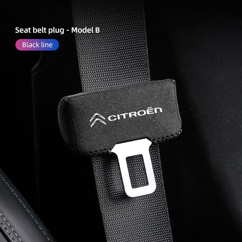 Car Seat Belt Plug Case Suede Protective Cover For Citroen C4 C3 C5 C5X e-C4 X e-C3 C-Elysee Berlingo C1 C6 C2 C-Crosser aib256