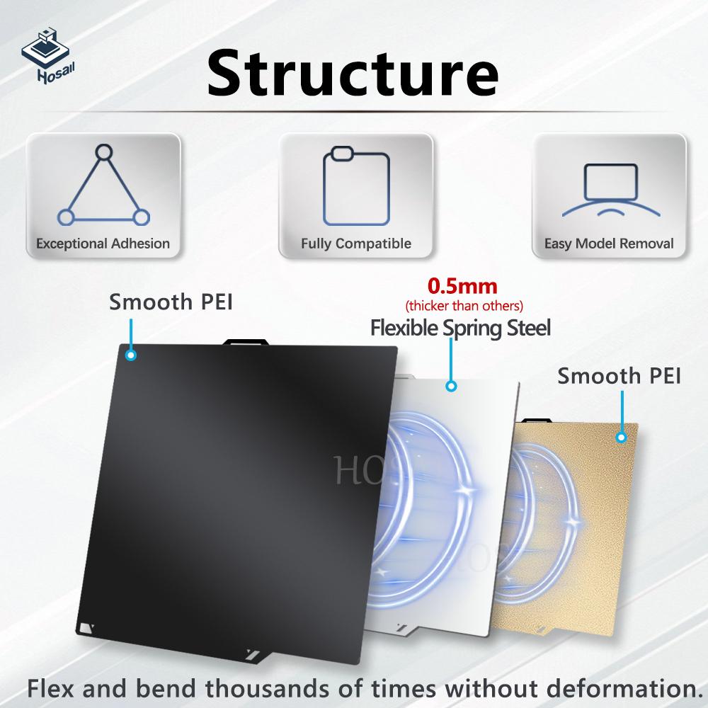 Build Plate for CC Double Sided Smooth Textured Peo Pet Flexible Heated Bed Plate For Centauri Carbon 3D Printer Plate