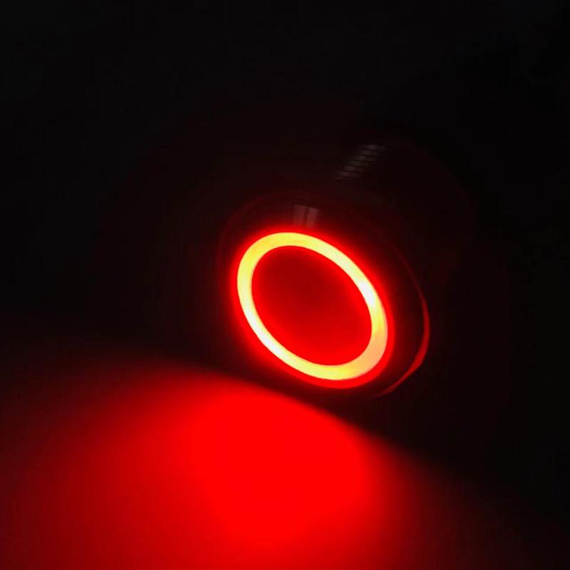 12 16 19 22mm Waterproof Metal Push Button Switch LED Light Momentary Latching Car Engine Power Switch 5V 12V 24V 220V Red Blue