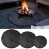 36" Черный Круглый Огнеупорный Коврик для Костра и Барбекю с Силиконовым Покрытием