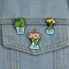Fresh Flower Metal Brooches In Test Tube Flask Student Schoolbag Decorative Pins Badge Bag Accessories Waist Collar Medal Buckle