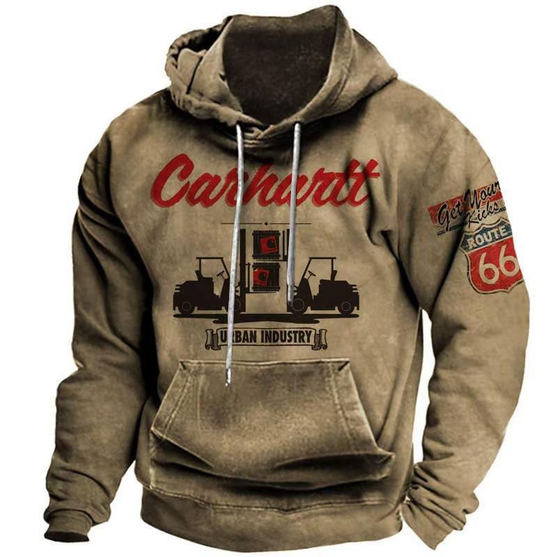 Mens Oversized Hooded Sweatshirt With 3D Dragon Print Air Layer Fabric Loose Fit Long Sleeve Winter Collection
