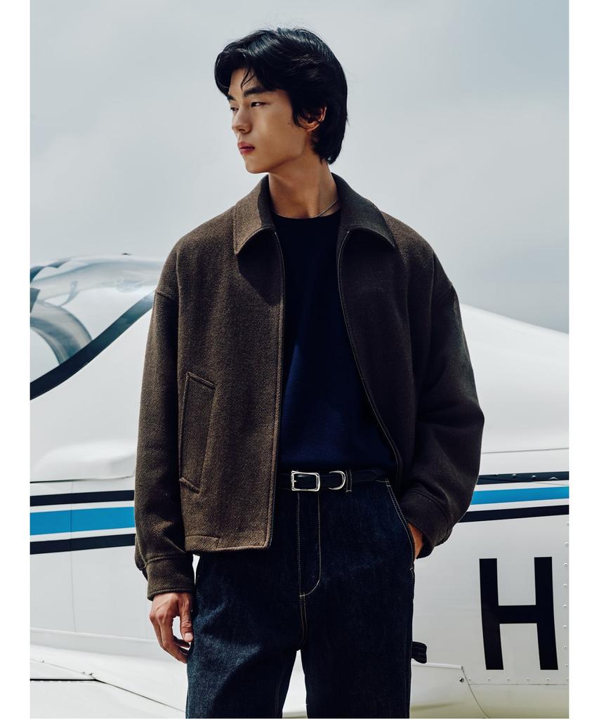 Shift.G Wool Blended Overfit Blouson Khaki