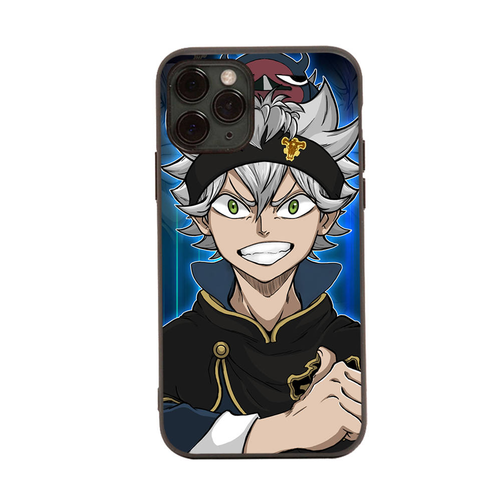 Чехол WD2 Black Clover Black Sofe для iPhone 16 15 Plus 14 13 Pro 8 SE XR XS Max P30 Nova 5T Y5P Y6 Y7 Y8P Y9 Realme C30 C33 C31 VIVO Y36 V27