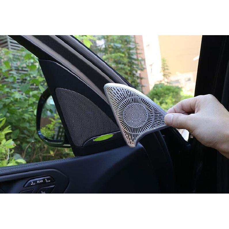 Cover Trim 2PCS A-Pillar Speaker Frame For BMW X5 G05 Silver Aluminum 2019-2022