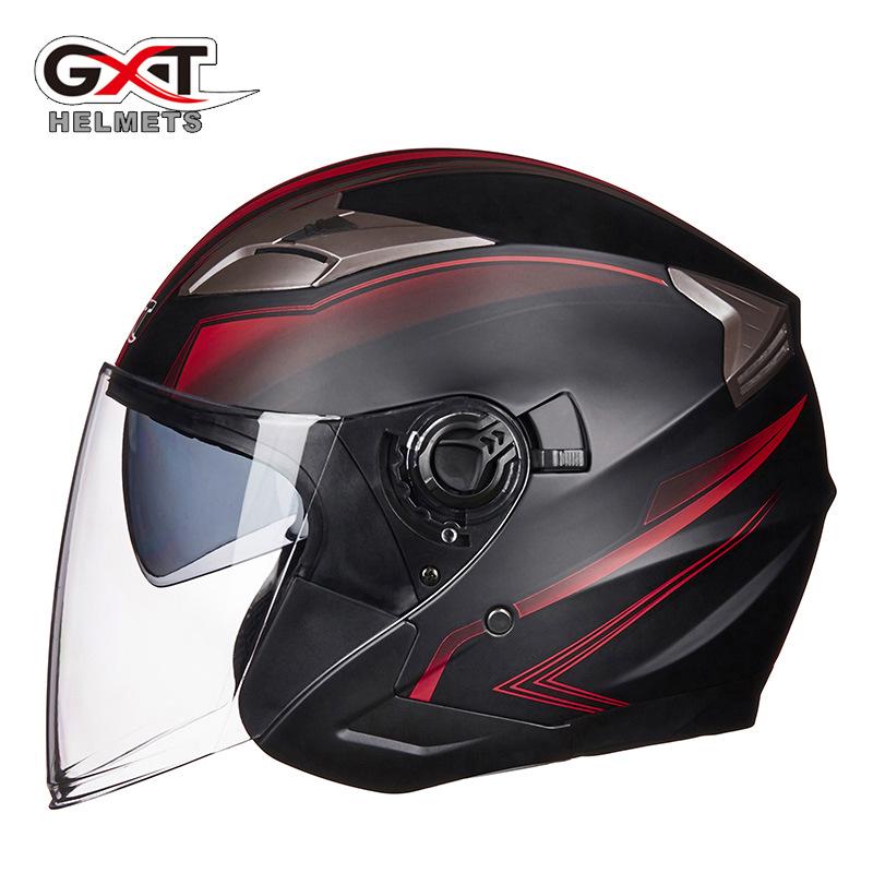 Электрический скутер-шлем GXT708 с двойным козырьком для мужчин и женщин - Всесезонный безопасный полушлем