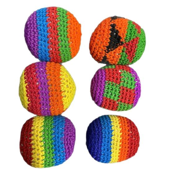 Yousheng Мягкие мешки-пуфы для метания для детей Крючком Footbag Мячи для жонглирования Ручной набор песочных мешков, связанных крючком, для детского сада, начальной школы, спорта, на открытом воздухе