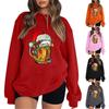 Women's Casual Round Neck Long Sleeved Pullover,Christmas Printed Top, Long Sleeved Hoodie