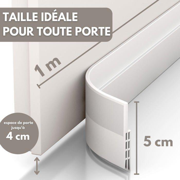 Bas de porte isolant - AIMOONSA - 100 x 0,6 cm - Autocollant - Anti-courant d'air - Blanc