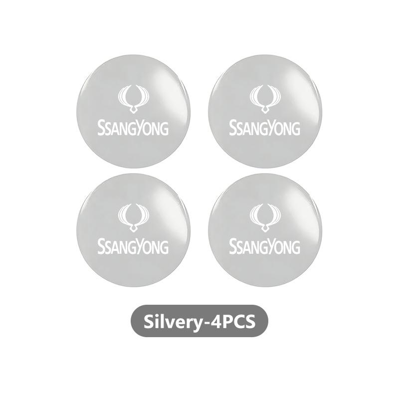 4pcs Car Emblem Wheel Center Hub Caps Badge Wheel Decal Sticker For SsangYong Actyon Tivoli Rodius M200 Chairman Sport Korando gks1