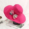 Bowknot Sun Protection Cap Double Side Wear Fisherman Hats Floral Collapsible Sunhat  Female