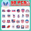 50 Stars And Stripes Independence Day Stickers American Flag Election Personality Graffiti Stickers