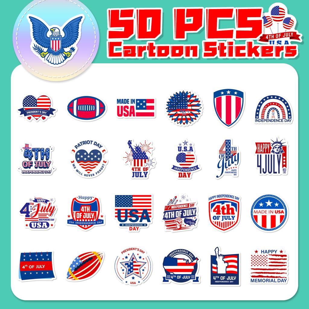 50 Stars And Stripes Independence Day Stickers American Flag Election Personality Graffiti Stickers