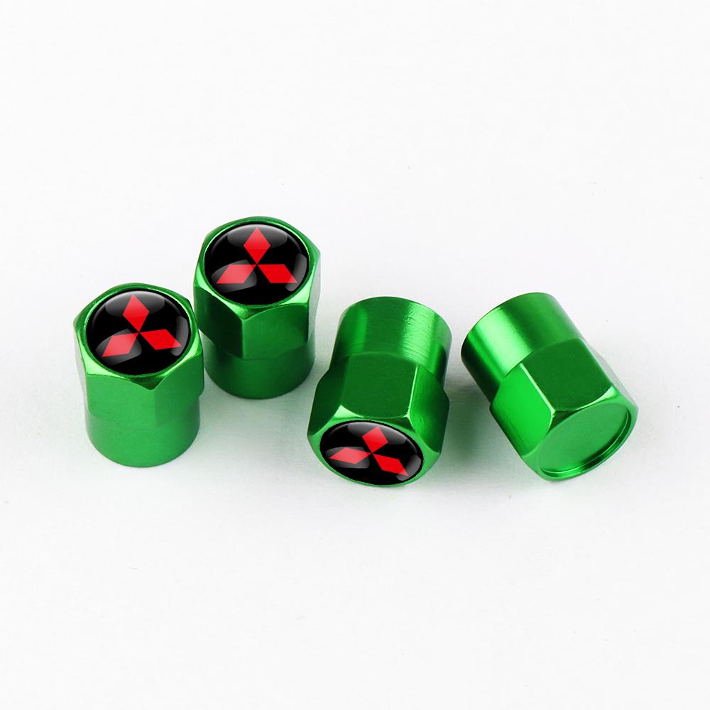 Car Emblem Wheel Tire Valve Caps Tyre Rim Stem Dustproof Covers For Mitsubishi Outlander Pajero Lancer Eclipse Cross Ralliart EX