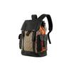 Coach Hudson 29 Classic Monogram Print Flap Drawstring Closure Canvas And Leather Backpack Men backpack Brown Black CB902-QBV0S