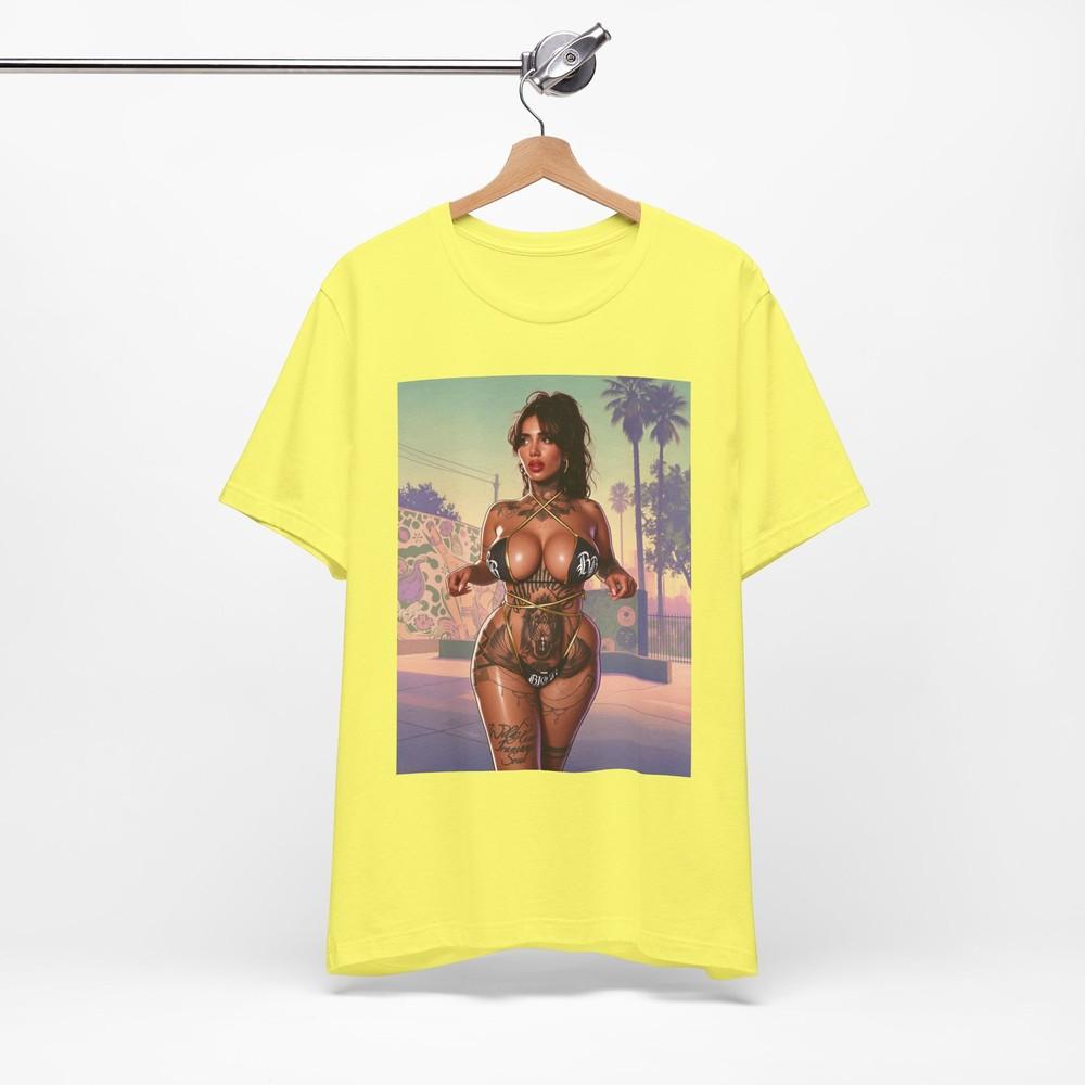 Tyra Ride Bikini Pinup T-Shirt | GTA 6 Graphic Streetwear Print Tee